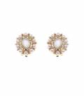 Goudkleurige oorclips met pareltjes en strass steentjes