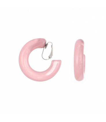 Oorclips licht roze creolen | Roze creolen zonder gaatjes | Lichtroze oorclips voor fashion