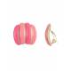 Oorclips in 2 kleuren roze met goudkleurige strepen