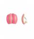 Oorclips in 2 kleuren roze met goudkleurige strepen