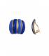 Oorclips in 2 kleuren blauw met goudkleurige strepen