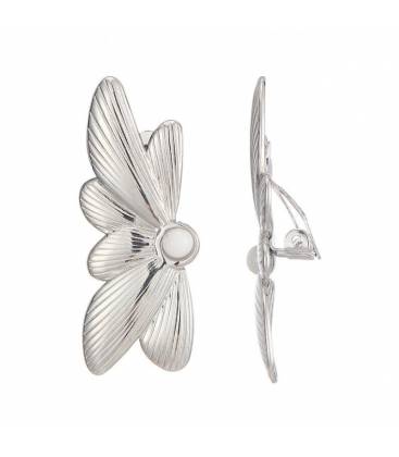 Zilverkleurige oorclips met parel | Trendy fashion