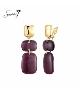 Oorclips | Bordeaux met goud | Luxe statement look