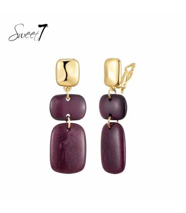 Oorclips | Bordeaux met goud | Luxe statement look