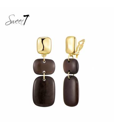 Oorclips | Bruin met goudkleur | Sweet7 statement