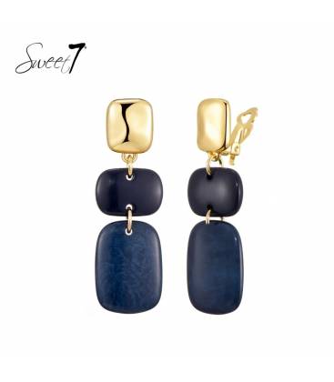 Oorclips | Goud met donkerblauw | Sweet7 design