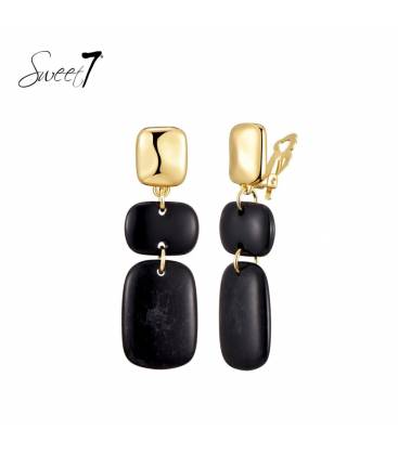 Oorclips | Zwart met goudkleur | Sweet7 design