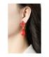 Oorclips | Rood met druppelvorm | Goudkleurig accent