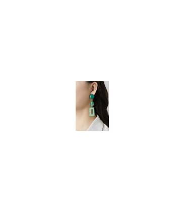 Oorclip | Creme kleurig lang model | Geometrische hanger