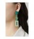 Oorclip | Creme kleurig lang model | Geometrische hanger
