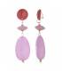 Oorclips paars met ovale hanger en een donkere top
