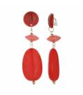 Oorclips rood een hanger met een marmer look