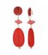 Oorclips rood een hanger met een marmer look