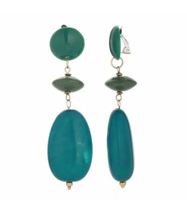 Oorclips | Smaragdgroen en glans | Luxe fashion statement
