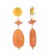 Oorclips oranje met marmerlook