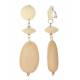 Oorclips in beige met een gemarmerde look