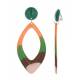 Trendy groene, oranje gekleurde oorclips