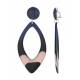Marineblauw, zwart en roze oorclips