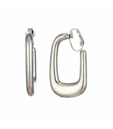 Oorclips | Zilverkleurig minimalistisch design | Moderne geometrische look