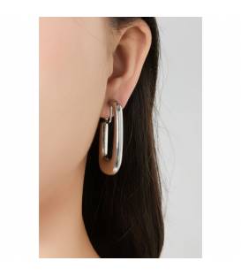 Oorclips | Zilverkleurig minimalistisch design | Moderne geometrische look