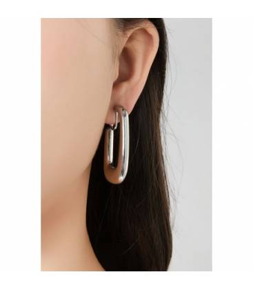 Oorclips | Zilverkleurig minimalistisch design | Moderne geometrische look