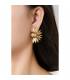 Oorclips | halve bloem oorclip goudkleurig | trendy fashion