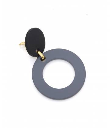 Oorclips | Zwart grijs met ronde vorm | Minimalistisch design