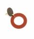 Oorclips | Roestkleurige ring met bruine knop | Retro design