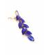 Oorclips | blauwe glas steentjes | Goudkleurige basis