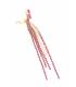 Oorclips | Felroze strass met baguette steen | Lang model