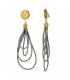 Oorclips | Grijze lussen en goudkleur | Lang modern design