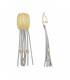 Oorclips | Grijze strengen en gouden accenten | Lang design