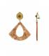 Oorclips | Beige marmerlook en goud | Moderne statement