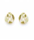 Oorclips met wit, groene marmerlook in druppelvorm