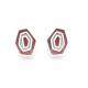 Oorclips met geometrisch design en rode inleg