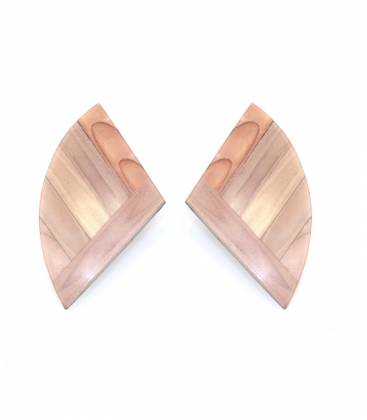 Oorclips | Geometrisch hout design | Natuurlijke look