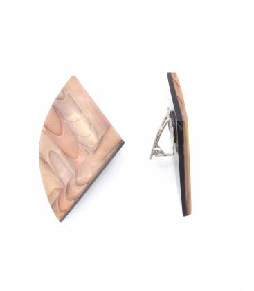 Oorclips | Geometrisch hout design | Natuurlijke look