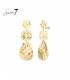 Oorclips | Gehamerde gouden vormen | Statement design