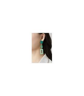 Oorclips | Blauw lang model | Marmerlook hanger