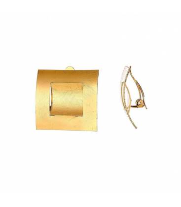 Oorclips | Vierkante vorm | Goudkleurig design
