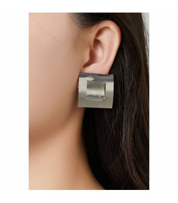 Oorclips | Vierkante vorm | Goudkleurig design