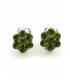 Groene strass steentjes (Swarovski) oorclips