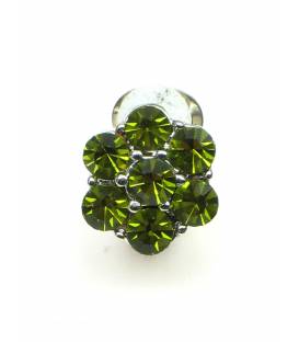 Groene strass steentjes (Swarovski) oorclips
