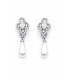 Oorclips | Zilverkleurige kristal met parel | Elegant design
