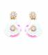 Oorclips met pailletten | Pastel kleuren | Bloemvorm