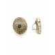 Oorclips beige met zwarte dieren print
