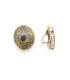 Oorclips beige met zwarte dieren print