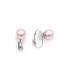 Oorclips met glanzende roze parel