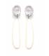 Oorclips | Zilver met lang wit design | Minimalistische stijl