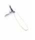 Oorclips | Zilver met lang wit design | Minimalistische stijl